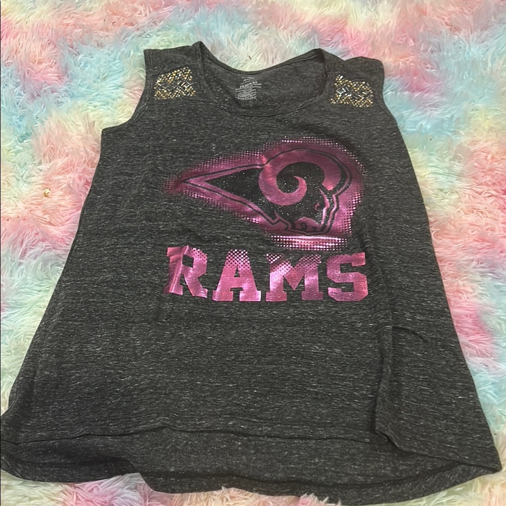 Kids Gray Sleeveless Top with Pink Graphic